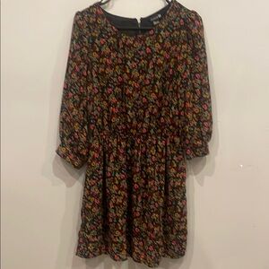 Forever 21 Floral Dress bright colors on black small